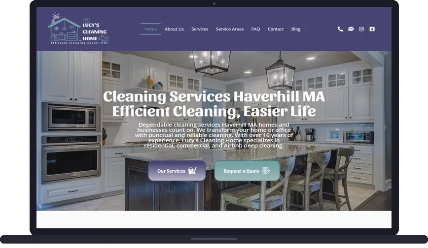 Site criado pelo Meu Site EUA para Lucy's Cleaning Home — Limpeza residencial em Haverhill, MA